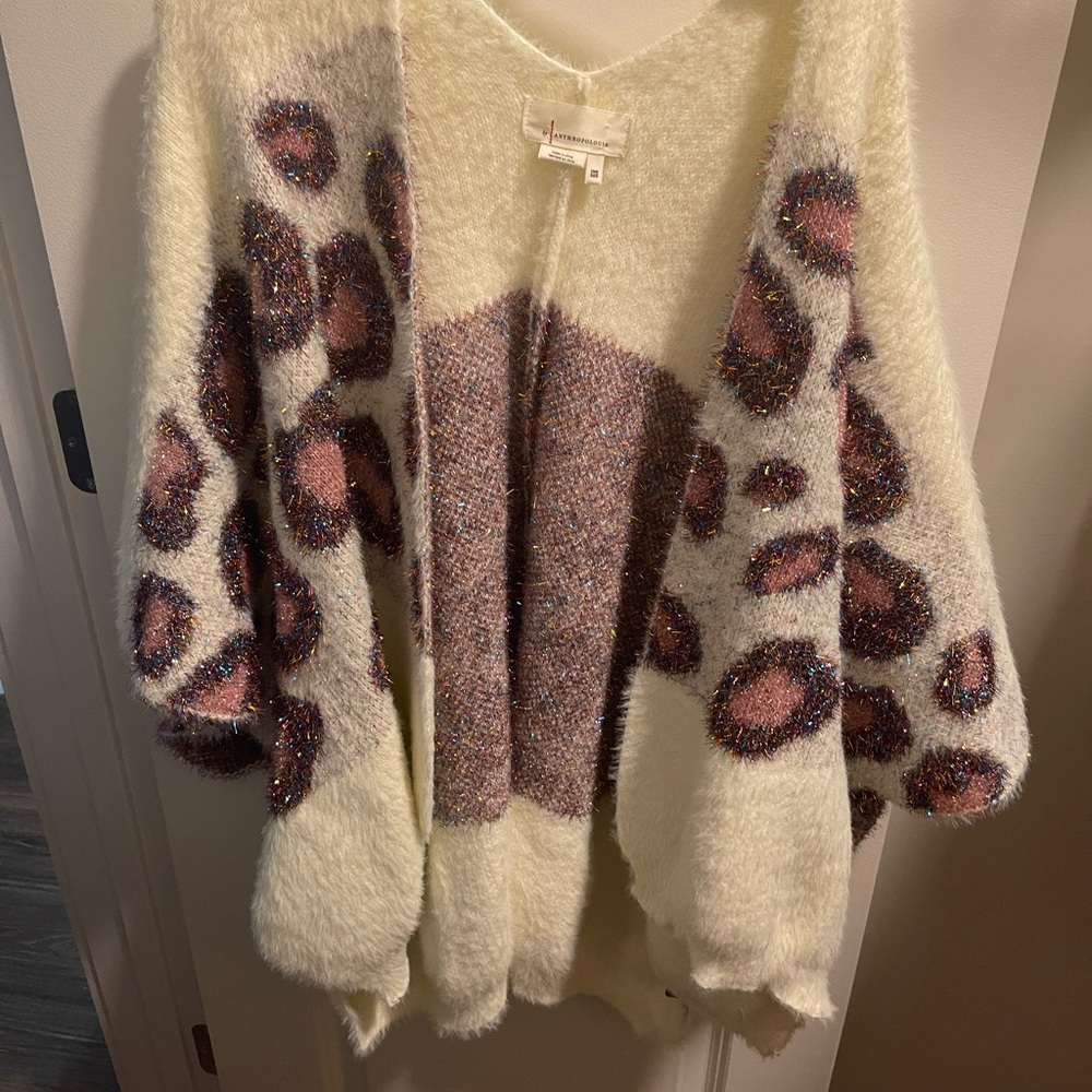 Anthropologie leopard glitter Shaw